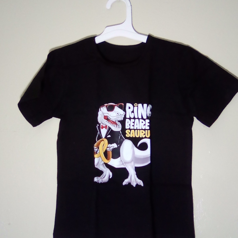 Black Dinosaur Graphic Kids T-Shirt